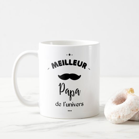 Meilleur papa du monde コーヒーマグカップ (ドーナツ)