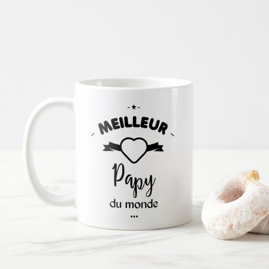 Meilleur papy du monde コーヒーマグカップ (ドーナツ)