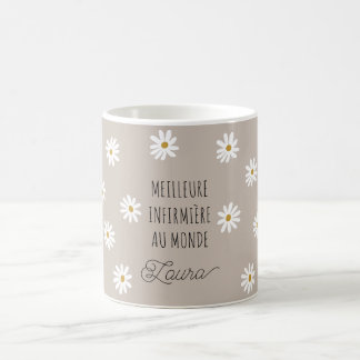 Meilleure infirmière au monde marguerites prénom コーヒーマグカップ