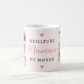 Meilleure Maman Du Monde Photo Collage Blush Pink コーヒーマグカップ (中央)