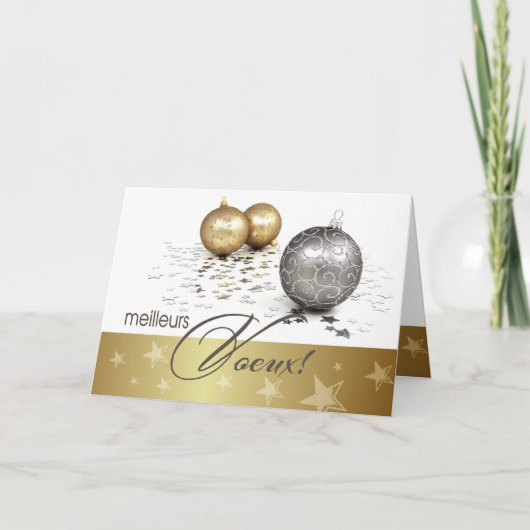 Meilleurs Voeux.クリスマスカーフランスのド シーズンカード (正面)