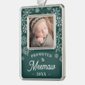 Meimawに昇格 |ベビー写真おばあちゃん シルバープレートフレームオーナメント (左)