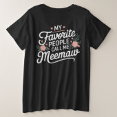 Meimawシャツおもしろいフローラ母の日Tシャツ プラスサイズTシャツ (デザイン裏面)