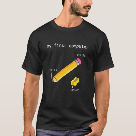 Mein Erster Computer CalculatorプリンタゲーマーInf Tシャツ (正面)