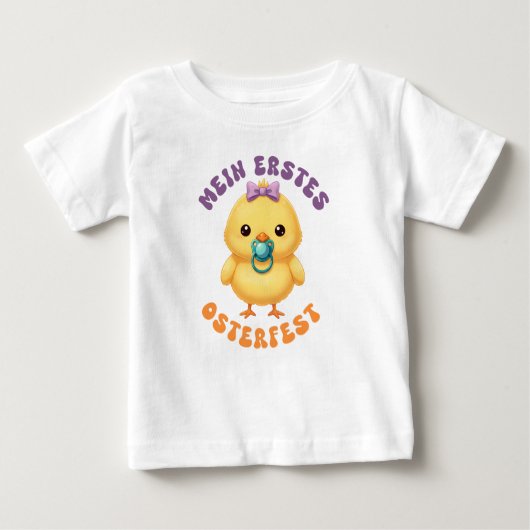 Mein erstes Osterfest - Süßes Küken mit Schnuller ベビーTシャツ (正面)