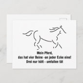 Mein Pferd das hat vier Beine Lustiger Spruch ポストカード (正面/裏面)