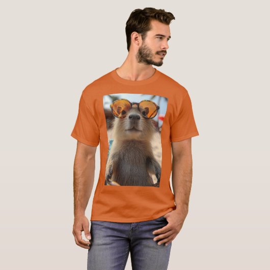 Meister der Entspannung – Das relaxte Capybara Tシャツ (正面フル)