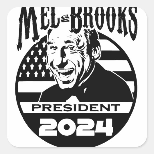 Mel Brooks 2024ステッカー スクエアシール (正面)