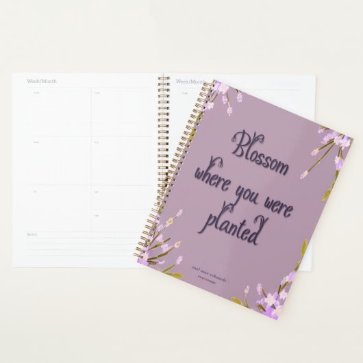 Mel Mae Schmidt Stationery mauve Blumenmuster プランナー手帳 (ディスプレー)