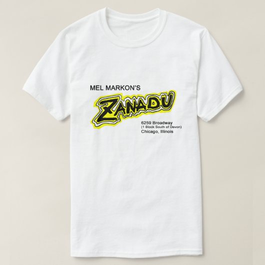 Mel Markon's、Zanadu、シカゴ、イリノイ Tシャツ (デザイン正面)