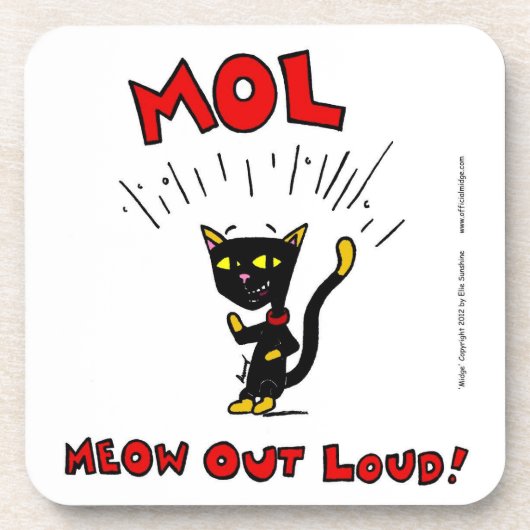 Mel "MOL: MEOW OUT LOUD" Coasters - Set of 6 コースター (正面)