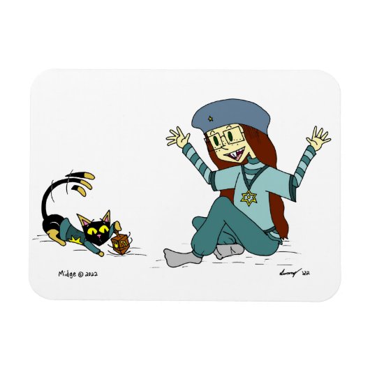 Mel the Cat and Maizy Hanukkah Magnet マグネット (横)