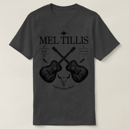 Mel Tirisアコースティックギターヴィンテージロゴ Tシャツ (デザイン正面)