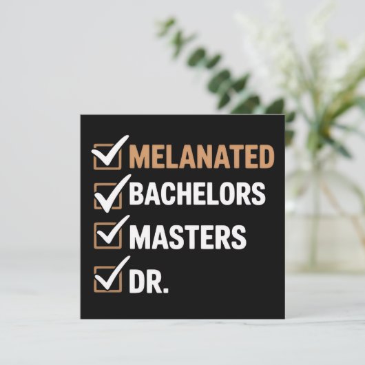 Melanated Doctorate Graduation PhD EDD Bachelor  招待状 (スタンド正面)