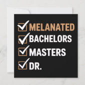 Melanated Doctorate Graduation PhD EDD Bachelor  招待状 (正面)