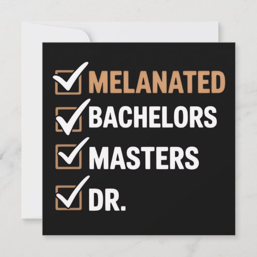 Melanated Doctorate Graduation PhD EDD Bachelor  招待状 (正面)