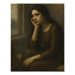  Melancholic Reflection – Timeless Classical Portr フォトプリント