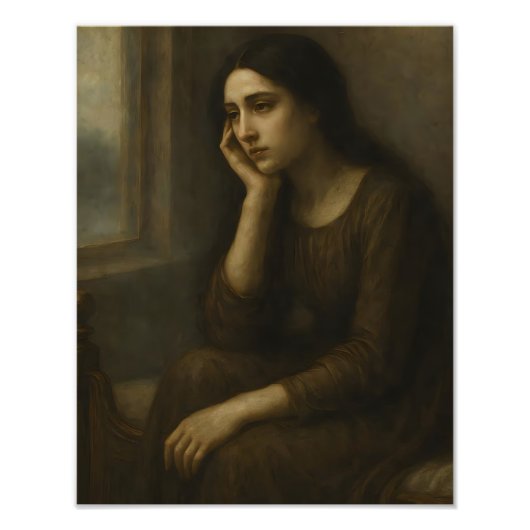  Melancholic Reflection – Timeless Classical Portr フォトプリント (正面)