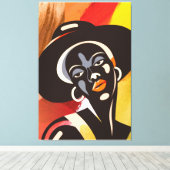 Melancholy in Abstraction: Female Silhouette キャンバスプリント (インサイチュ (ウッドフロア))