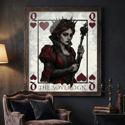 Melancholy Queen of Hearts Gothic Dark Fantasy ポスター