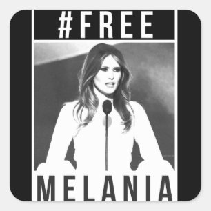 Melaniaの自由なステッカー(黒) スクエアシール