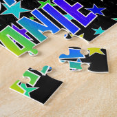 "MELANIE"名、おもしろい"ハッピーバースデー" ジグソーパズル (側面)