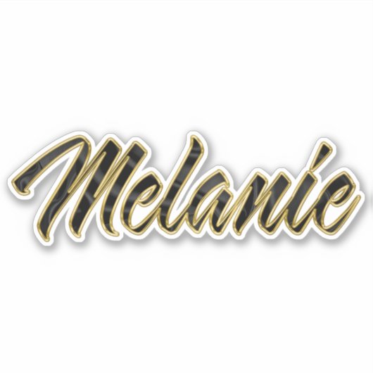 Melanie black gold Lettering Aufkleber Sticker シール (正面)