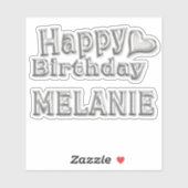 Melanie Happy Birthday silver Aufkleber Sticker シール (シート)