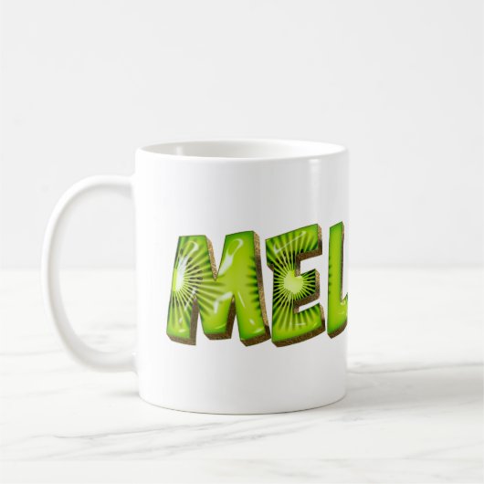 Melanie Name Kiwi Style Tasse Teetasse Kaffeetasse コーヒーマグカップ (左)