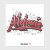 Melanie red Heart Graffiti Aufkleber Sticker シール (シート)