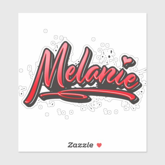 Melanie red Heart Graffiti Aufkleber Sticker シール (シート)
