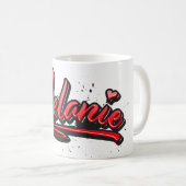 Melanie red Heart Graffiti Tasse Kaffeetasse コーヒーマグカップ (正面右)