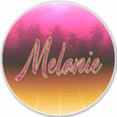 Melanie Vorname Name golden pink Aufkleber Sticker シール (正面)