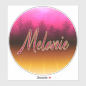 Melanie Vorname Name golden pink Aufkleber Sticker シール (シート)