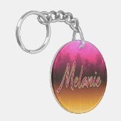 Melanie Vorname Name golden pink Schlüsselanhänger キーホルダー (正面左)