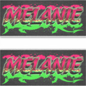 Melanie Vorname Name Graffiti Aufkleber Sticker シール (正面)
