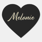 Melanie white gold Handwriting Aufkleber Herz ハートシール (正面)