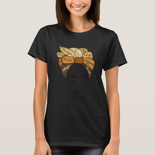 Melanin Afro Woman Black History Month BLM Melanin Tシャツ (正面)