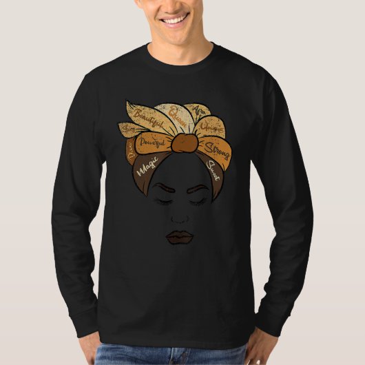 Melanin Afro Woman Black History Month BLM Melanin Tシャツ (正面)
