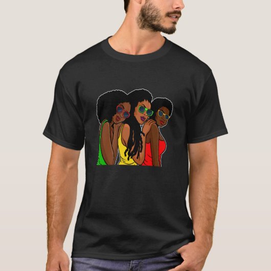 Melanin Girl Black History Month Cool BLM African  Tシャツ (正面)