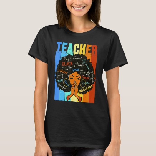 Melanin Girl Black History Month Teacher Outfit Af Tシャツ (正面)