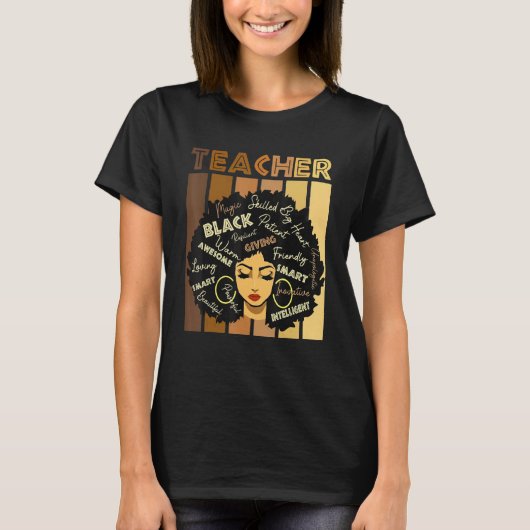 Melanin Girl Black History Month Teacher Outfit Af Tシャツ (正面)
