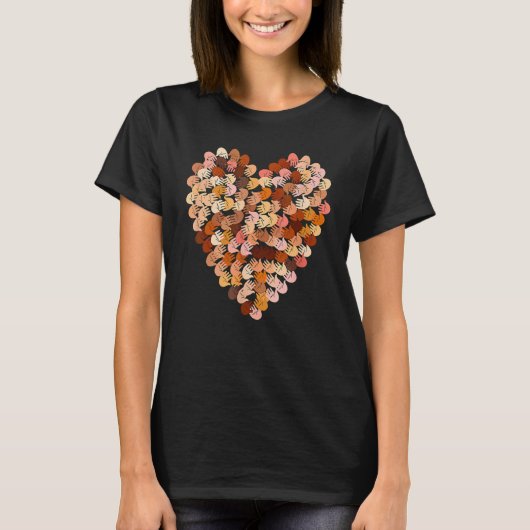 Melanin Hands Heart Black History Month Afro Afric Tシャツ (正面)