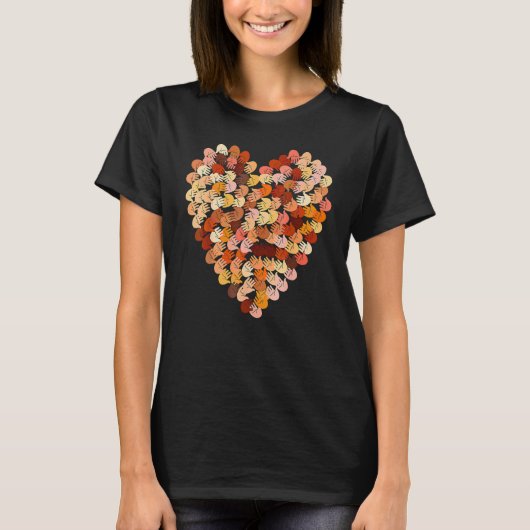 Melanin Hands Heart Black History Month Afro Frica Tシャツ (正面)