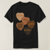 Melanin Hearts Valentines Day Candy Love Driven Bl Tシャツ (デザイン正面)