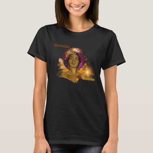 Melanin honey spice sunshine  Black History month Tシャツ (正面)