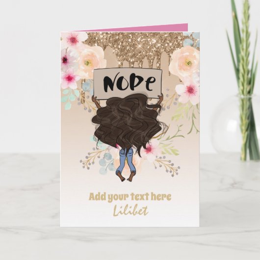 Melanin Princess Birthday Cards voor カード (正面)