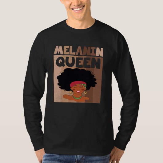 Melanin Queen African American Black History Month Tシャツ (正面)