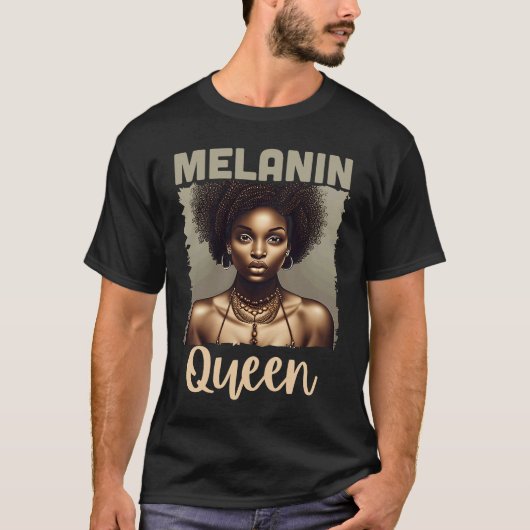 Melanin Queen Black History Month African American Tシャツ (正面)