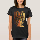 Melanin Queen BLM African American Strong Black Na Tシャツ (正面)